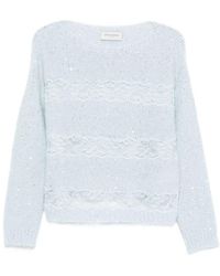 ERMANNO FIRENZE - Lace Detail Crewneck Sweater - Lyst