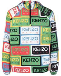 KENZO - Giacca A Vento Labels - Lyst