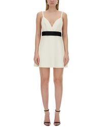 Dolce & Gabbana - Short Dress With Shoulder Straps And Satin Belt - Lyst