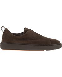 Santoni - Suede Slip-On Trainer - Lyst