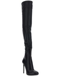 DSquared² - 'Ducati X D2' Knee-High Boots With Logo Lettering And High Stiletto Heel - Lyst