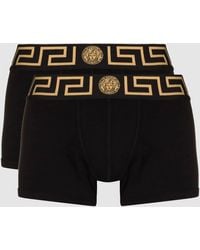 Versace - Pack Of 2 Stretch Cotton Boxer Shorts With Greek Motif - Lyst