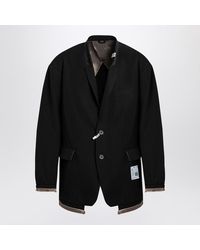 Maison Mihara Yasuhiro - Wool-Blend Jacket With Raw Cut Hem - Lyst