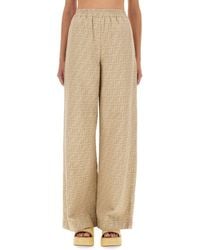 Fendi - Ff Chambray Pants - Lyst