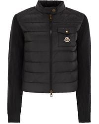 Moncler - Padded Wool Cardigan With Zip - Lyst