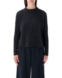 Sessun - Charcoal Wool Knit Sweater With Relaxed Fit - Lyst