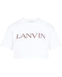 Lanvin - Curb Embroidered Cropped T-shirt Tshirt - Lyst