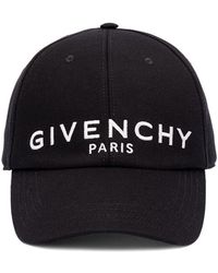 Givenchy - Black Cotton Logo Baseball Cap - Lyst