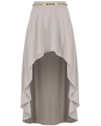 Elisabetta Franchi - Pearl Asymmetric Skirt With Belt - Lyst
