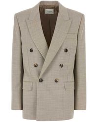 Saint Laurent - Cappuccino Wool Blazer - Lyst