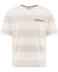 Thom Browne - Striped Piqué T-Shirt - Lyst