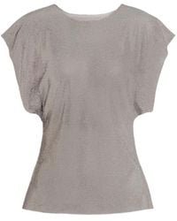 Alberta Ferretti - Crystals Net T-Shirt - Lyst