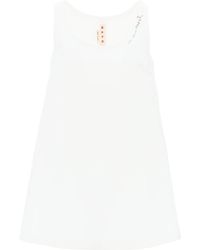 Marni - Flared Dress With Hand-Embroidered - Lyst