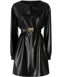 Pinko - Leather Effect Short Dress - Lyst
