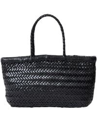 Dragon Diffusion - 'Flat Gora' Mini Shoulder Bag With Two Top Handles And Interwoven Design - Lyst