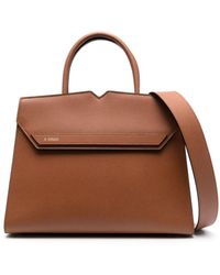 Valextra - Duetto Leather Top-Handle Bag - Lyst