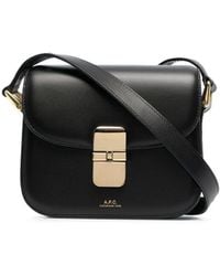 A.P.C. - Smooth Leather Flap Crossbody Handbag For - Lyst