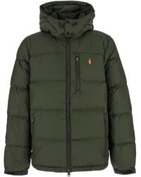 Polo Ralph Lauren - Down Jacket With Fixed Hood And Embroidered Pony Logo On Chest - Lyst