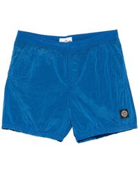 Stone Island - Swimsuit With Logo Patch - Lyst
