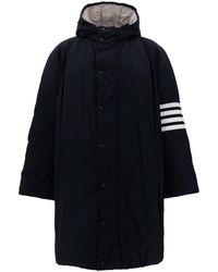 Thom Browne - Blue Jacket With 4bar Detail In Nylon Man - Lyst