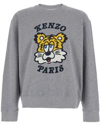 KENZO - 'Verdy Market' Crewneck Sweatshirt With Dropped Shoulders And Maxi Logo Embroidery On The Front - Lyst
