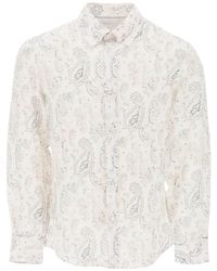 Brunello Cucinelli - Linen Shirt With Paisley Pattern - Lyst
