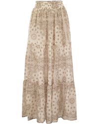 Mc2 Saint Barth - Cheyenne - Long Skirt In Cotton And Silk. - Lyst