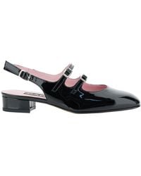 CAREL PARIS - Black Slingback Mary Janes With Block Heel In Patent Leather Woman - Lyst