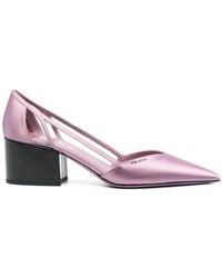 Prada - Satin Cut-Out Pumps - Lyst