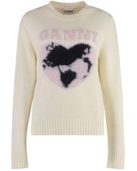 Ganni - Sweater With Logo - Lyst