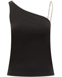 Givenchy - Asymmetrical Cotton Top With Chain - Lyst
