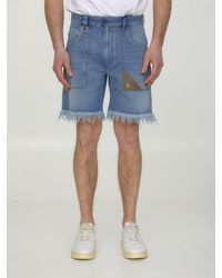 Fendi - Blue Denim Bermuda Shorts - Lyst