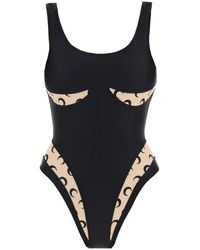 Marine Serre - One-Piece Swimsuit With All Over Moon Inserts - Lyst