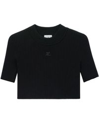 Courreges - Ribbed Cropped T-Shirt - Lyst