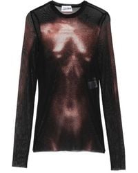 Jean Paul Gaultier - Mesh Crew Neck Top With Long Sleeves Printed "Body - Lyst
