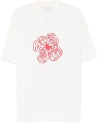 Drole de Monsieur - "Slogan Hibiscus" T-Shirt - Lyst
