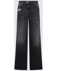 Givenchy - Black Denim Wide Leg Jeans - Lyst