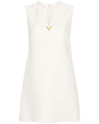 Valentino - Wool And Silk Blend Short Dress - Lyst