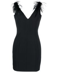 Pinko - Dress With Feathers - Lyst