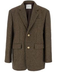 DUNST - Single-Breasted Jacket With All-Over Check Motif - Lyst