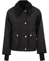 Barbour - Beadnell Waxed Jacket With Crop Cut - Lyst