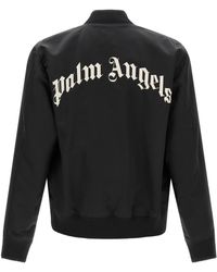 関税負担なし◆Palm Angels◆ロゴ トラックフーディ ブラック BACK CURVED LOGO TRACK JACKET BLACK - OF in BLACK - OFF