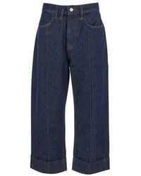 Tela - 'Brooklyn' Jeans With Logo Patch On The Rear And Turn-Up Hem - Lyst
