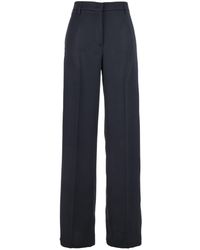 Plain - Blue Tailored Pants In Satin Woman - Lyst