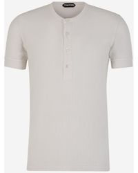 Tom Ford - Buttons Ribbed T-shirt - Lyst
