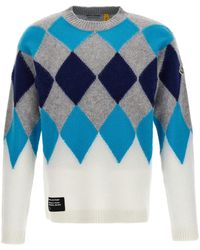 Moncler - Frgmt Argyle Wool And Cashmere Sweater - Lyst