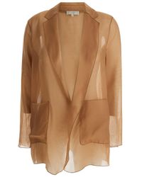 Antonelli - Light Brown Semi-transparent 'james' Blazer In Silk Woman - Lyst