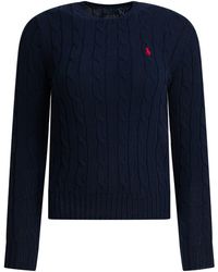 Polo Ralph Lauren - Crew-Neck Cable-Knit Sweater With Logo - Lyst