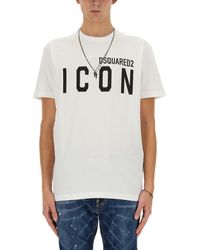 DSquared² - T-Shirt Con Stampa Logo - Lyst