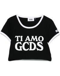 Gcds - T-Shirt With Ti Amo Print And Hood - Lyst